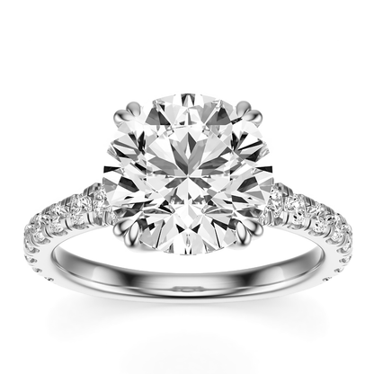 Rround Cut 2.50 CT F VS2 Lab Grown Diamond Ring in Gold (IGI)