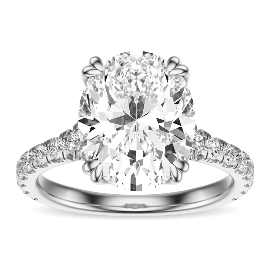 Oval Cut 2.50 CT F VS2 Lab Grown Diamond Ring in Gold (IGI)