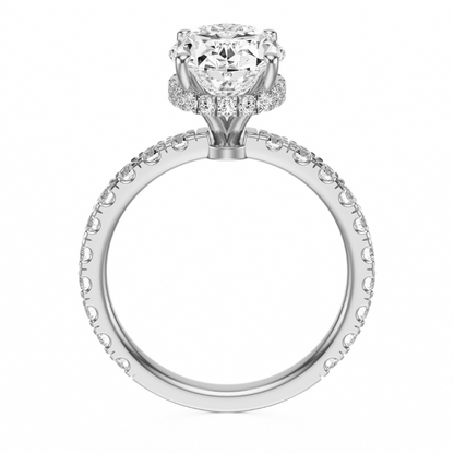 Oval Cut 2.80 CT F VS2 Lab Grown Diamond Ring in Gold (IGI)