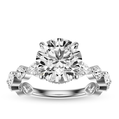 Round Cut 3.10 CT F VS2 Lab Grown Diamond Ring in Gold (IGI)