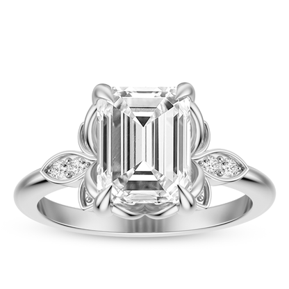 Emerald Cut 2.10 CT F VS2 Lab Grown Diamond Ring in Gold (IGI)