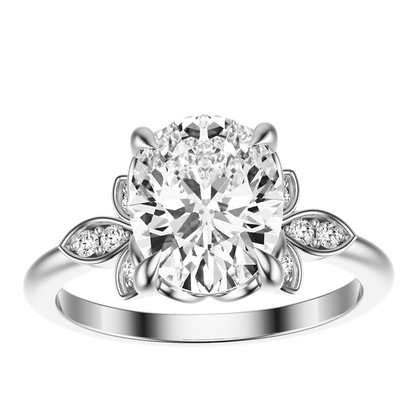 Oval Cut 2.10 CT F VS2 Lab Grown Diamond Ring in Gold (IGI)