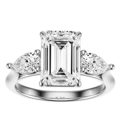 Emerald Cut 2.50 CT F VS2 Lab Grown Diamond Ring in Gold (IGI)