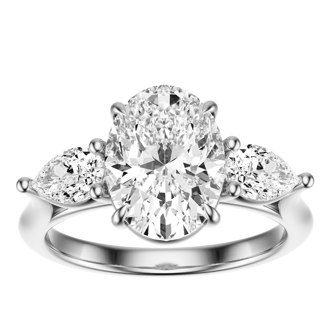 Oval Cut 2.50 CT F VS2 Lab Grown Diamond Ring in Gold (IGI)