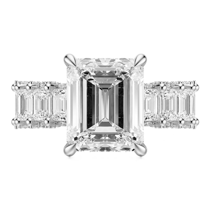 Emerald Cut 6.00 CT F VS2 Lab Grown Diamond Ring in Gold (IGI)