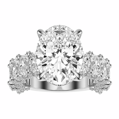 Oval Cut 6.00 CT F VS2 Lab Grown Diamond Ring in Gold (IGI)