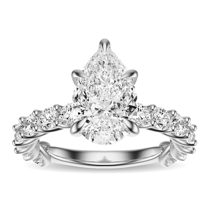 Pear Cut 3.00 CT F VS2 Lab Grown Diamond Ring in Gold (IGI)