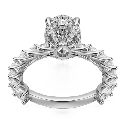 Oval Cut 3.00 CT F VS2 Lab Grown Diamond Ring in Gold (IGI)