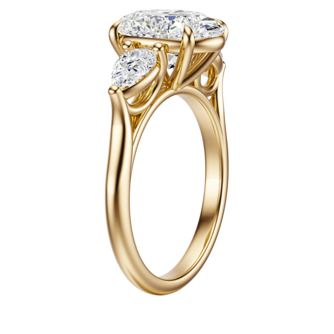 Oval Cut 2.50 CT F VS2 Lab Grown Diamond Ring in Gold (IGI)