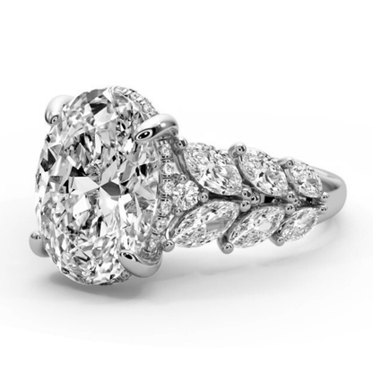 Oval Cut 7.00 CT Lab Diamond Ring | 14K Gold | IGI Certified
