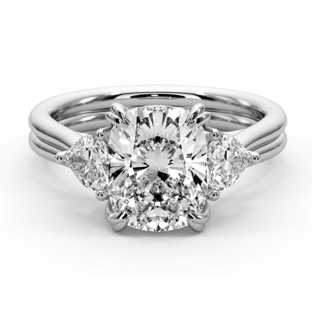 Cushion Cut 3.00 CT F VS2 Lab Grown Diamond Ring in 14K Gold (IGI Certified)