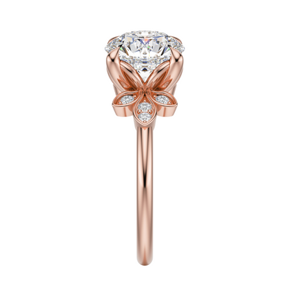 Round Cut 2.10 CT F VS2 Lab Grown Diamond Ring in Gold (IGI)