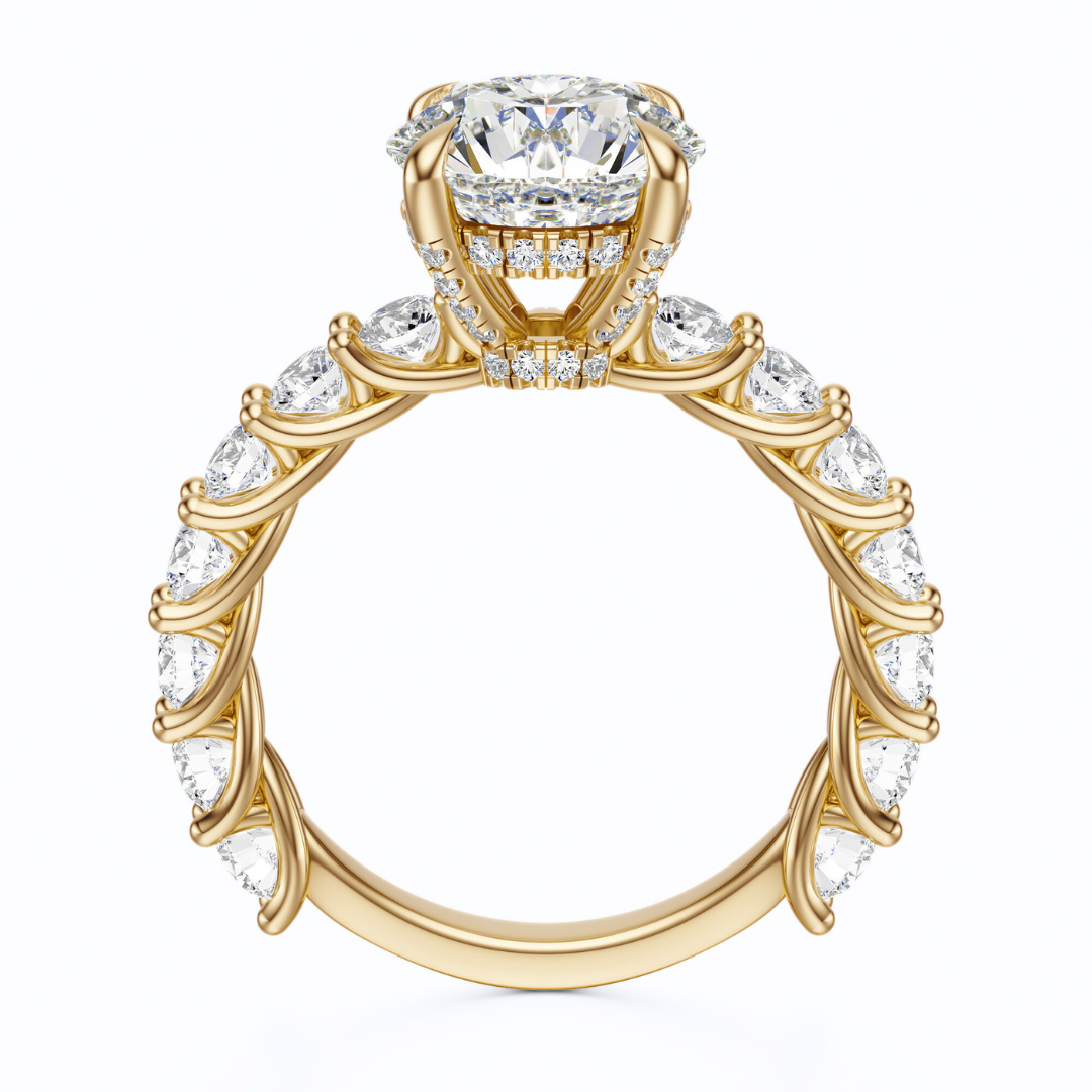 Round Cut 3.00 CT F VS2 Lab Grown Diamond Ring in Gold (IGI)