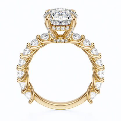 Round Cut 3.00 CT F VS2 Lab Grown Diamond Ring in Gold (IGI)