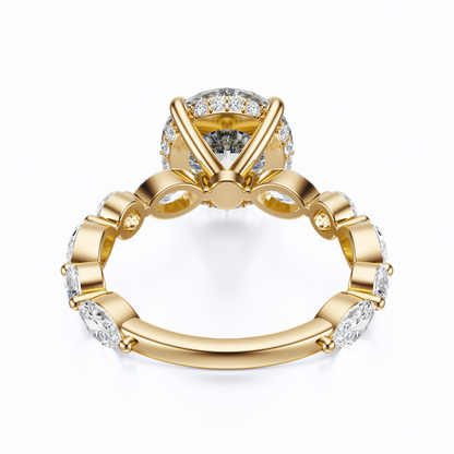 Round Cut 3.10 CT F VS2 Lab Grown Diamond Ring in Gold (IGI)