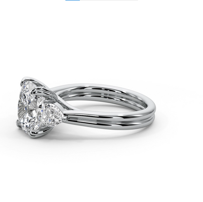 Cushion Cut 3.00 CT F VS2 Lab Grown Diamond Ring in 14K Gold (IGI Certified)