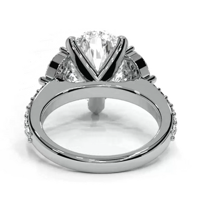 Pear Cut Round Shaped 5.00 CT Lab Diamond Ring | 14K Gold | IGI Certified