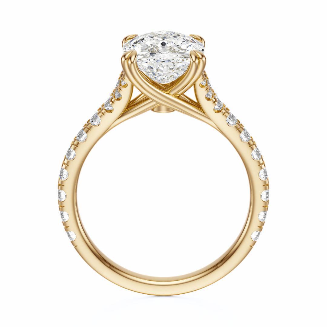 Cushion Cut 2.50 CT F VS2 Lab Grown Diamond Ring in Gold (IGI)