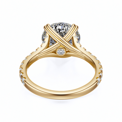 Rround Cut 2.50 CT F VS2 Lab Grown Diamond Ring in Gold (IGI)