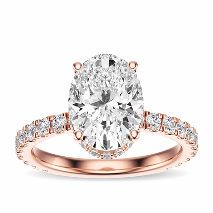 Oval Cut 2.80 CT F VS2 Lab Grown Diamond Ring in Gold (IGI)