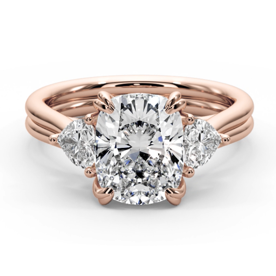 Cushion Cut 3.00 CT F VS2 Lab Grown Diamond Ring in 14K Gold (IGI Certified)