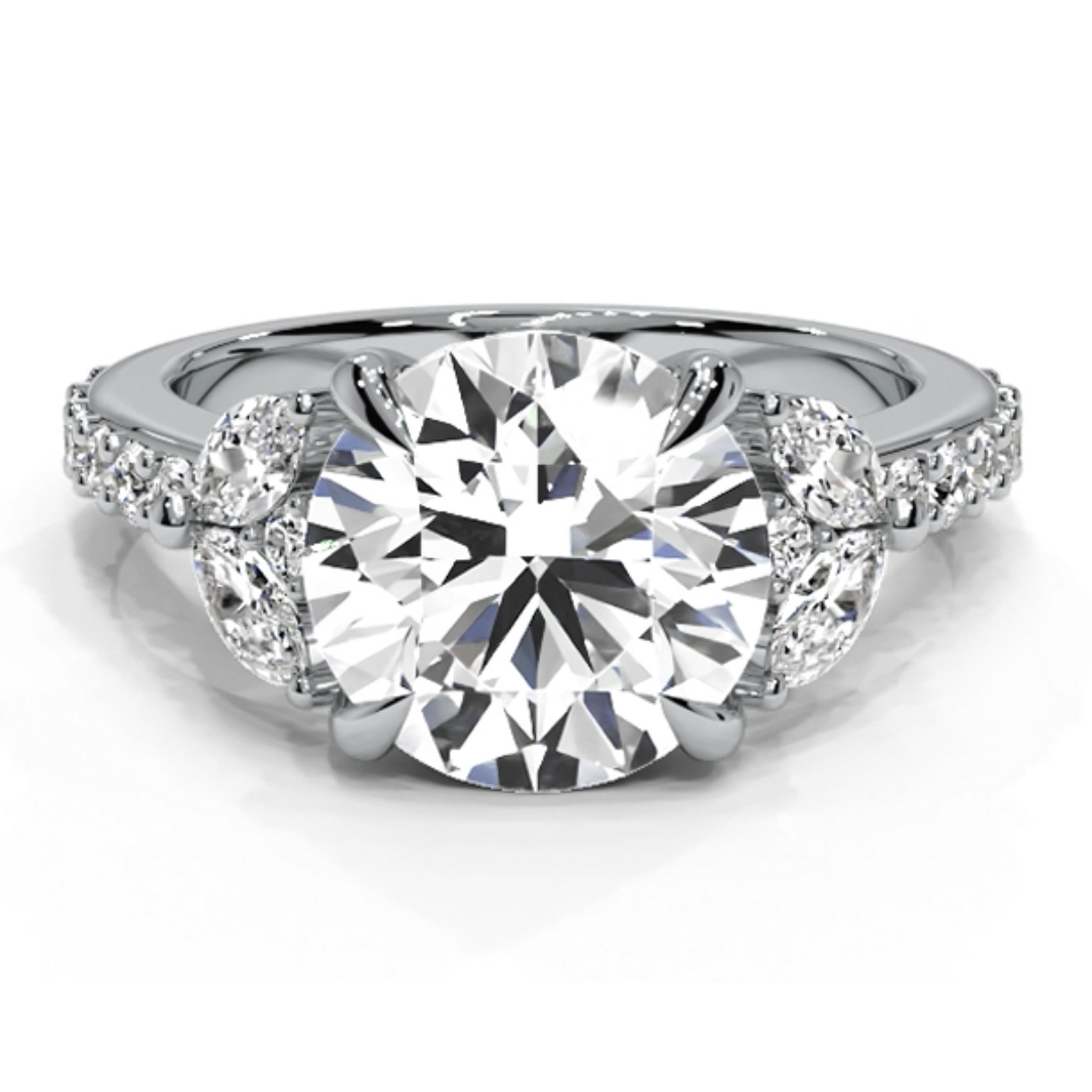 Round Cut 5.00 CT Lab Diamond Ring | 14K Gold | IGI Certified