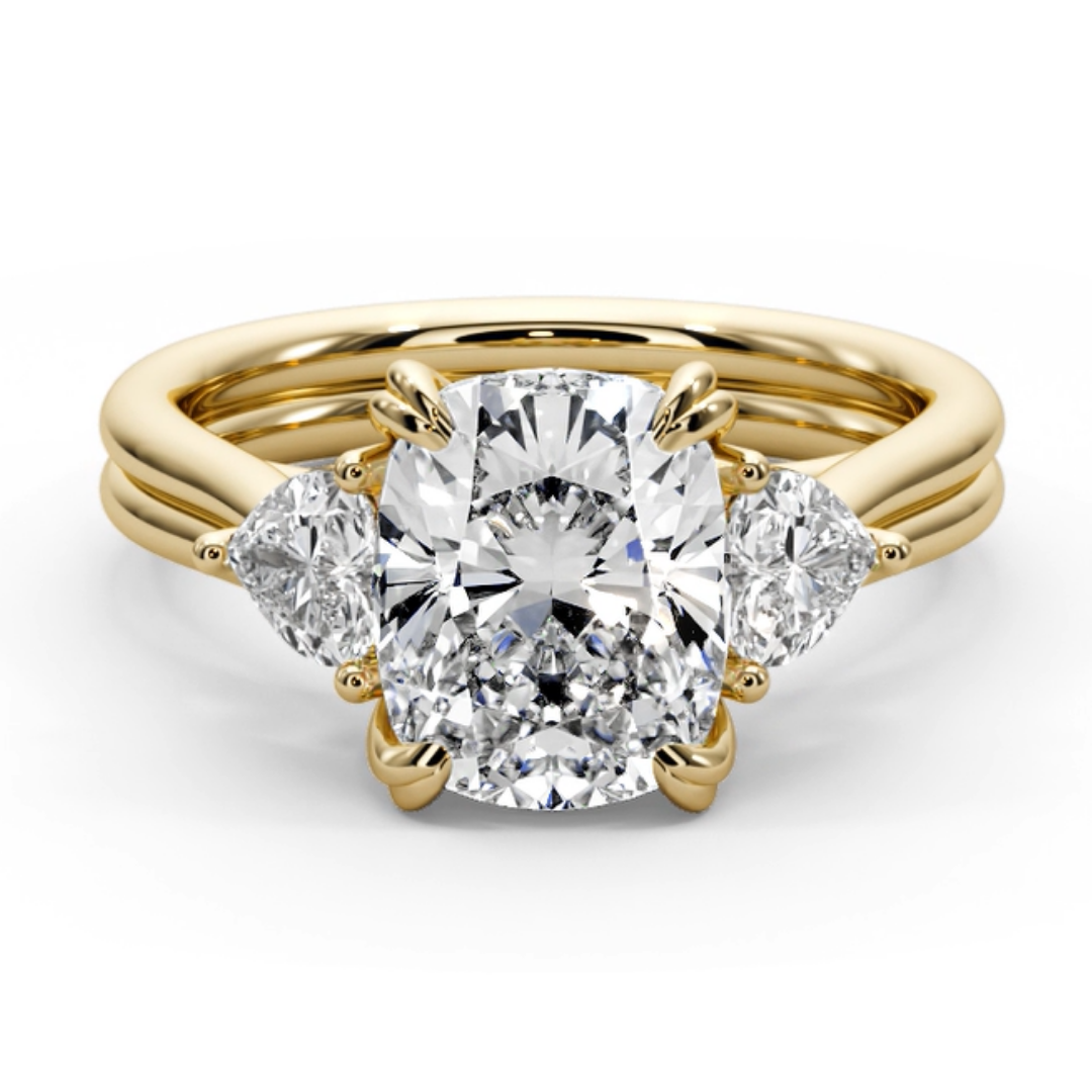 Cushion Cut 3.00 CT F VS2 Lab Grown Diamond Ring in 14K Gold (IGI Certified)