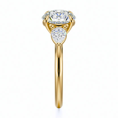 Round Cut 2.50 CT F VS2 Lab Grown Diamond Ring in Gold (IGI)