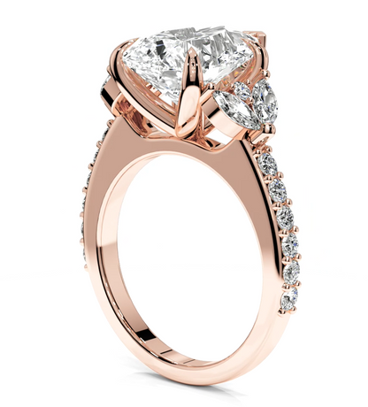 Pear Cut Round Shaped 5.00 CT Lab Diamond Ring | 14K Gold | IGI Certified