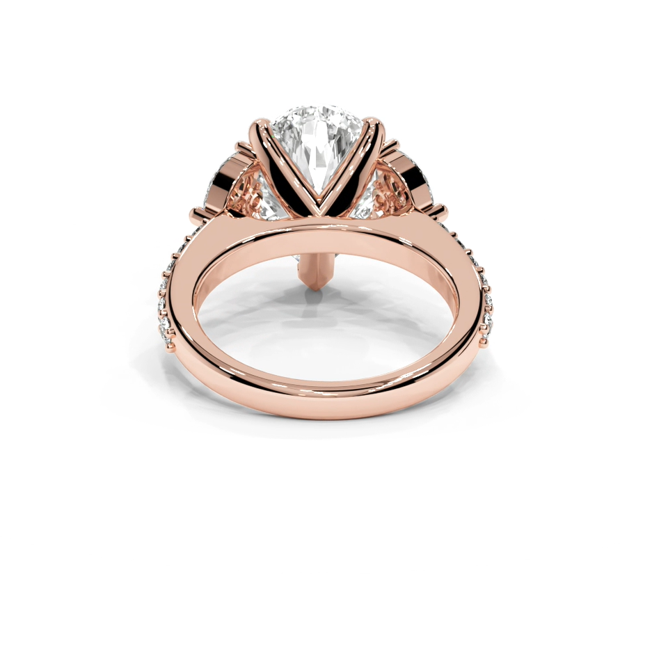 Pear Cut Round Shaped 5.00 CT Lab Diamond Ring | 14K Gold | IGI Certified