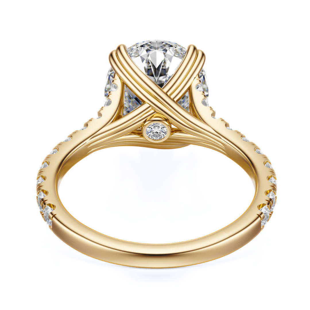 Oval Cut 2.50 CT F VS2 Lab Grown Diamond Ring in Gold (IGI)