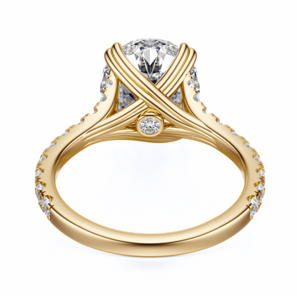 Oval Cut 2.50 CT F VS2 Lab Grown Diamond Ring in Gold (IGI)