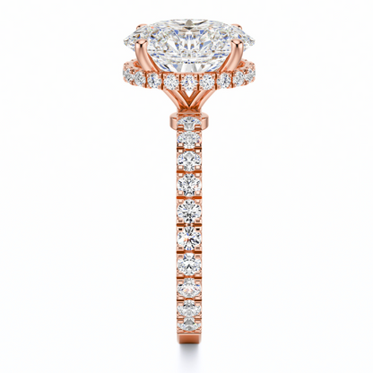 Oval Cut 2.80 CT F VS2 Lab Grown Diamond Ring in Gold (IGI)
