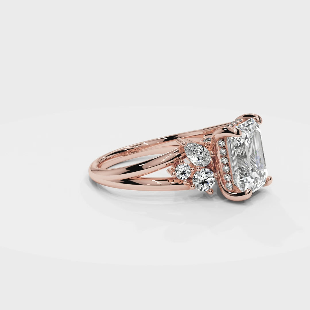 Emerald Cut 5.00 CT Lab Diamond Ring | 14K Gold | IGI Certified