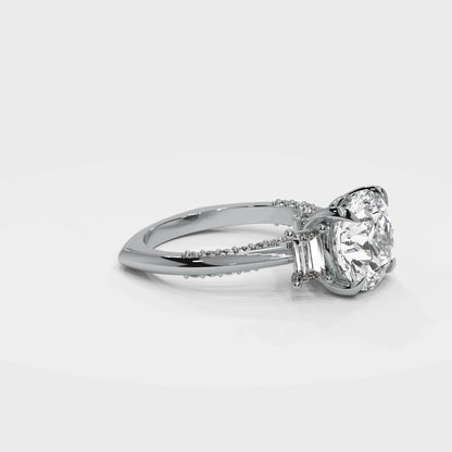 Round Cut 5.00 CT Lab Diamond Ring | 14K Gold | IGI Certified