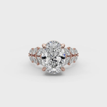 Oval Cut 7.00 CT Lab Diamond Ring | 14K Gold | IGI Certified