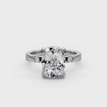 Cushion Cut 2.35 CT F VS2 Lab Diamond Ring in 14K Gold  (IGI Certified)
