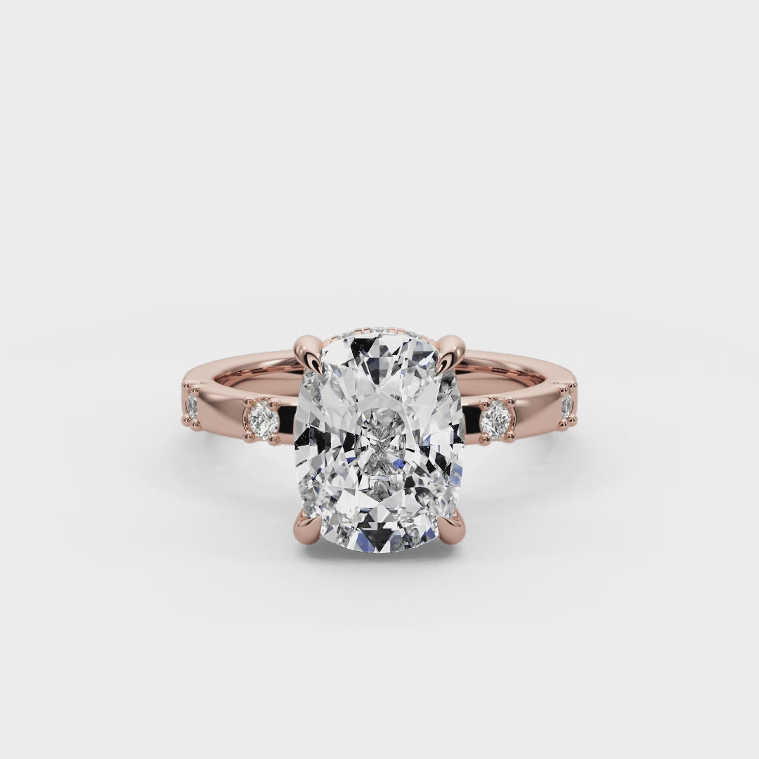 Cushion Cut 2.35 CT F VS2 Lab Diamond Ring in 14K Gold  (IGI Certified)