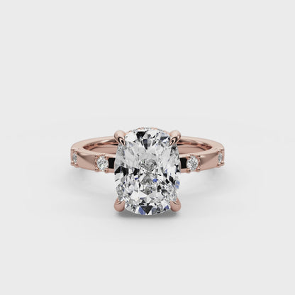 Cushion Cut 2.35 CT F VS2 Lab Diamond Ring in 14K Gold  (IGI Certified)