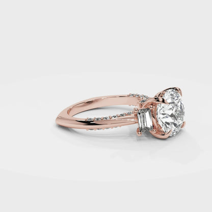Round Cut 5.00 CT Lab Diamond Ring | 14K Gold | IGI Certified