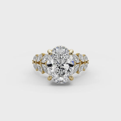 Oval Cut 7.00 CT Lab Diamond Ring | 14K Gold | IGI Certified