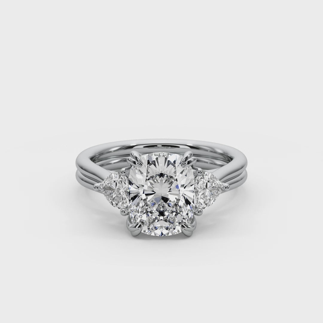 Cushion Cut 3.00 CT F VS2 Lab Grown Diamond Ring in 14K Gold (IGI Certified)
