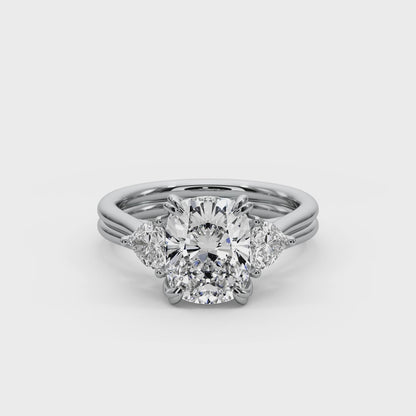Cushion Cut 3.00 CT F VS2 Lab Grown Diamond Ring in 14K Gold (IGI Certified)