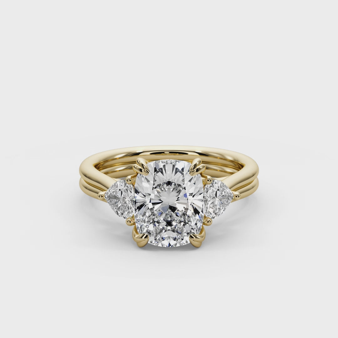 Cushion Cut 3.00 CT F VS2 Lab Grown Diamond Ring in 14K Gold (IGI Certified)