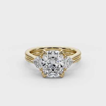 Cushion Cut 3.00 CT F VS2 Lab Grown Diamond Ring in 14K Gold (IGI Certified)