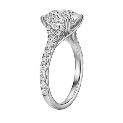 Rround Cut 2.50 CT F VS2 Lab Grown Diamond Ring in Gold (IGI)